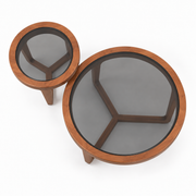 Mirage 2-Piece Glass & Oak Coffee and Side Table Set
