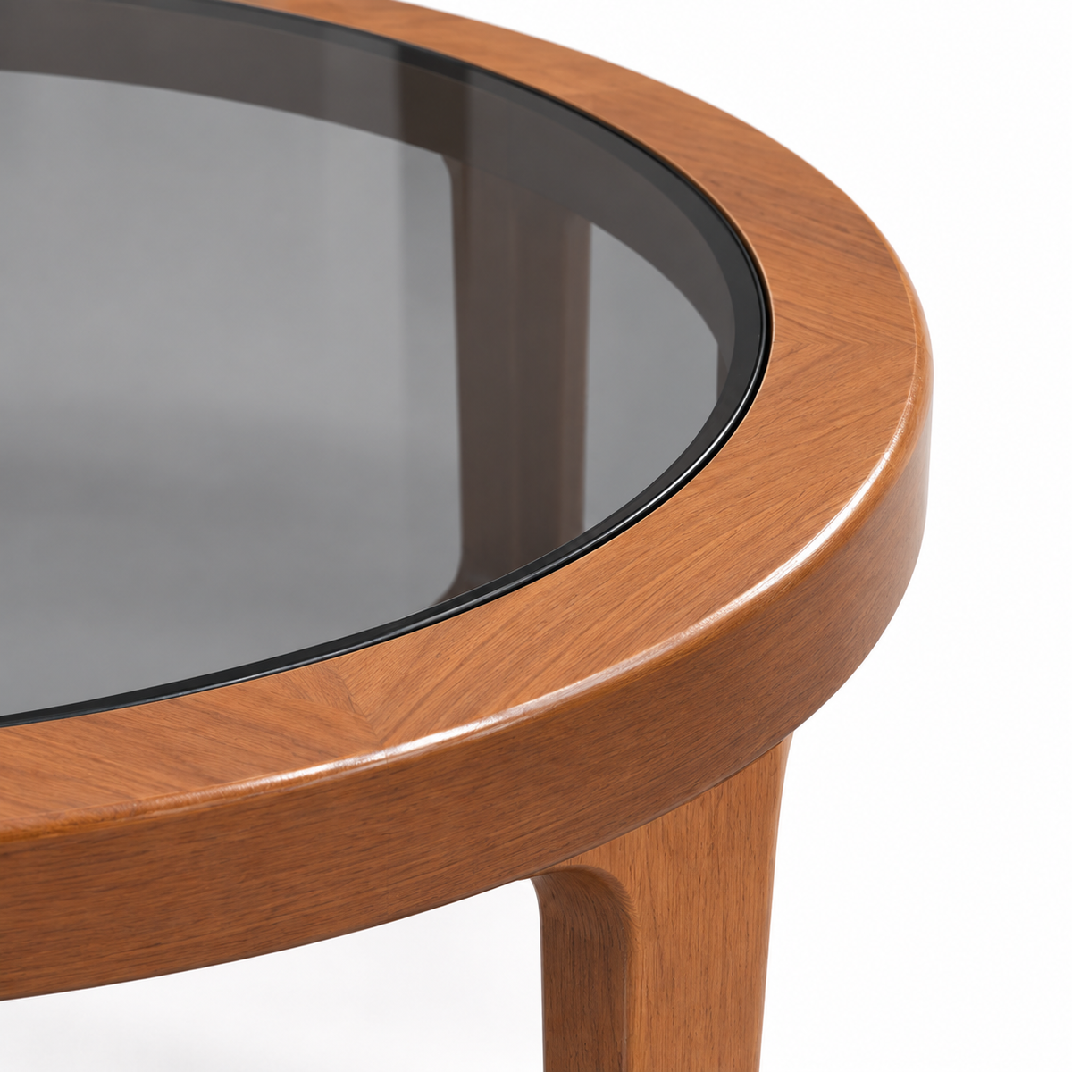 Mirage 2-Piece Glass & Oak Coffee and Side Table Set