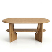 Capsule Oval Coffee Table with Storage Shelf