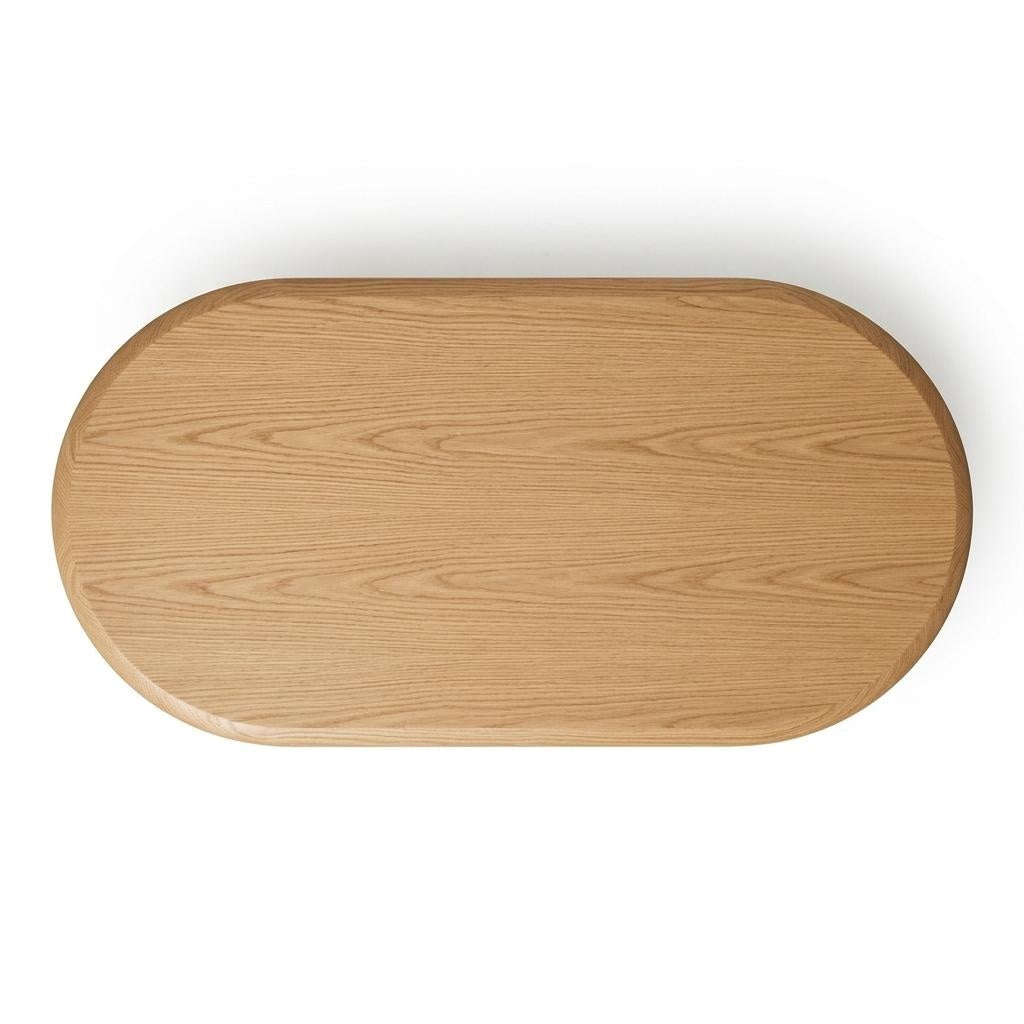 Capsule Oval Coffee Table with Storage Shelf