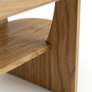 Capsule Oval Coffee Table with Storage Shelf