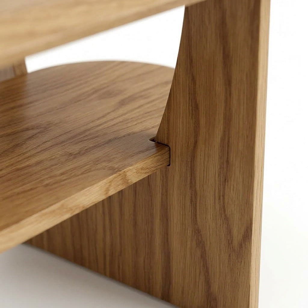 Capsule Oval Coffee Table with Storage Shelf