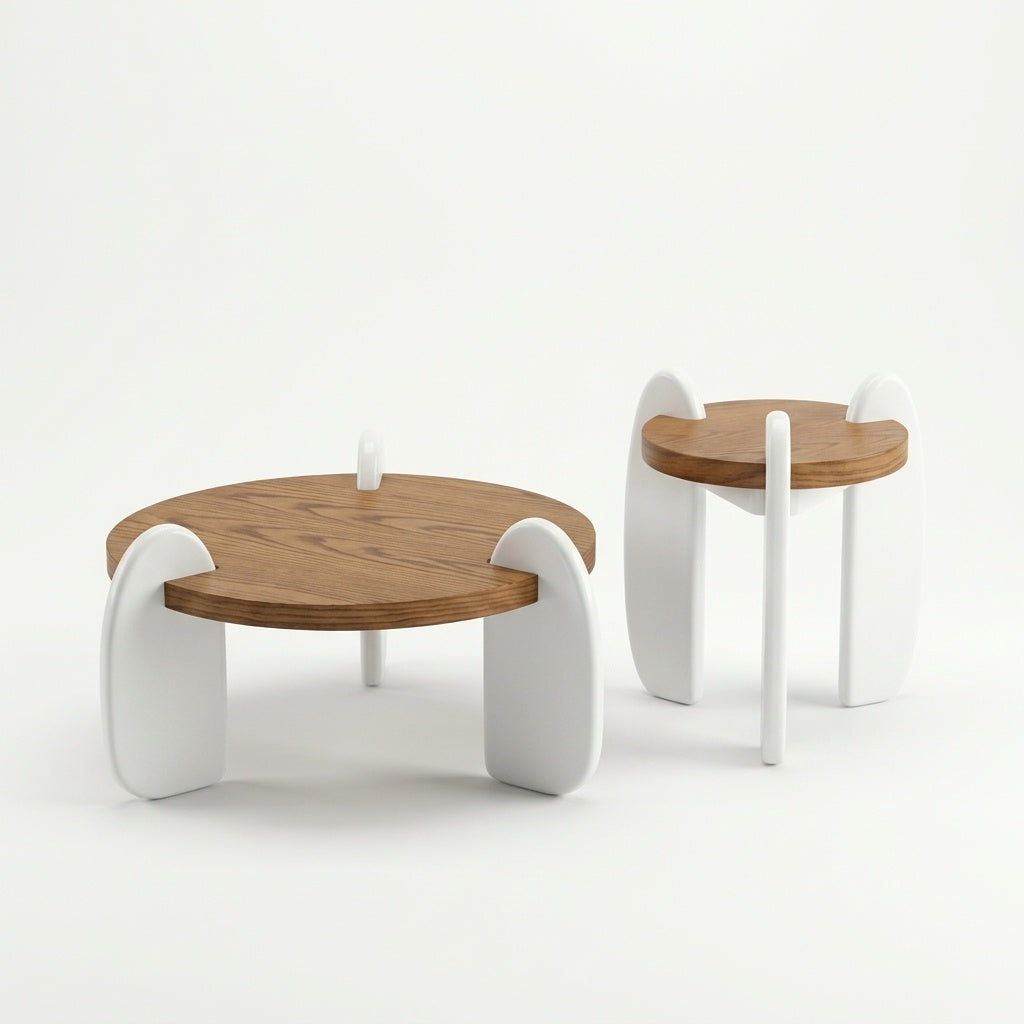 Cloud 2-Piece Sculptural Coffee & Side Table Set