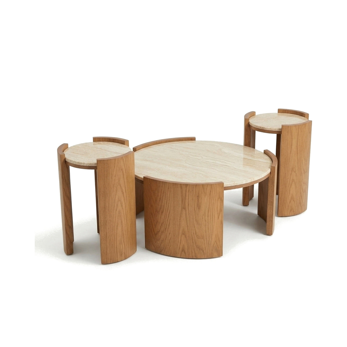 Daino 3-Piece Marble Coffee & Side Table Set