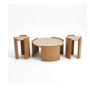 Daino 3-Piece Marble Coffee & Side Table Set