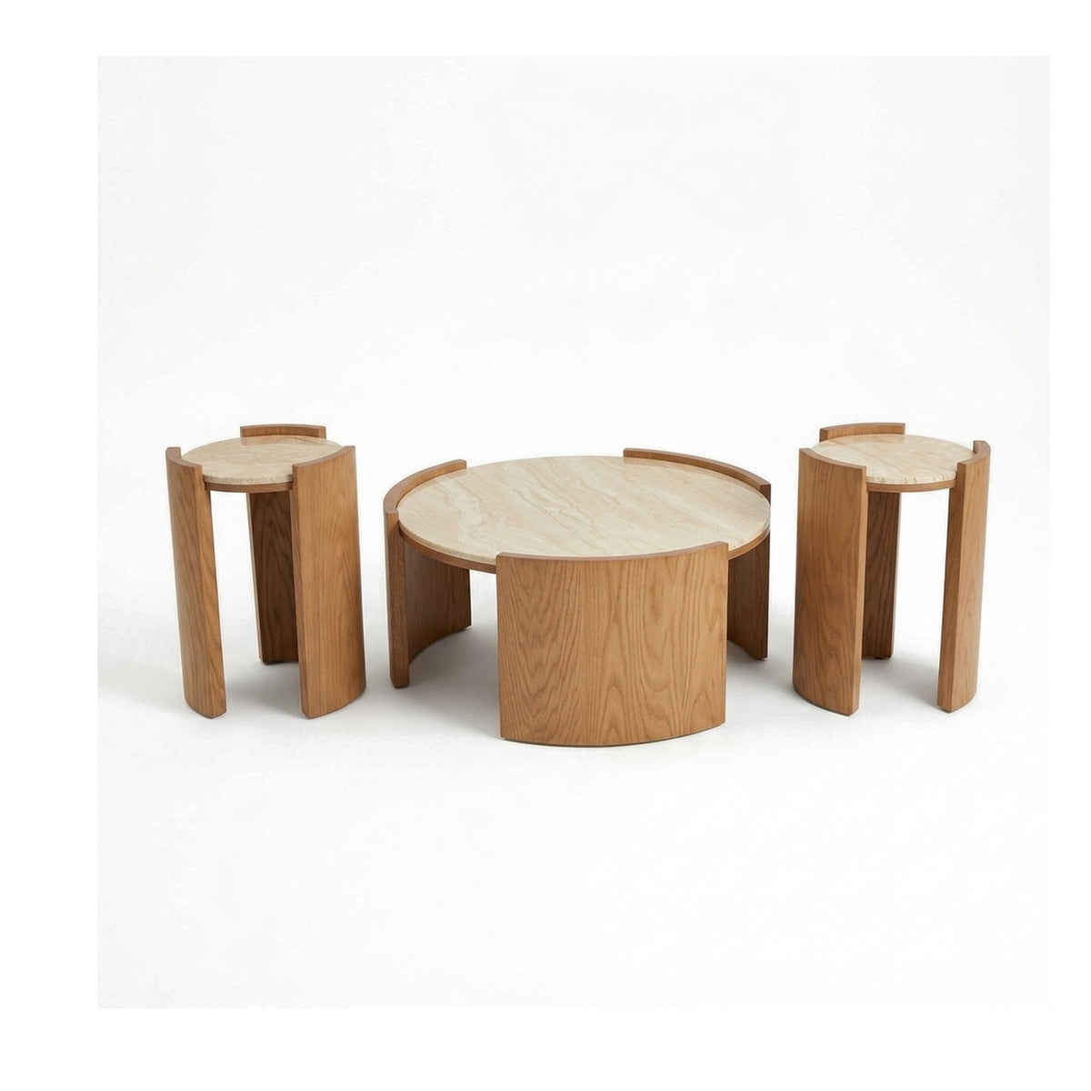 Daino 3-Piece Marble Coffee & Side Table Set